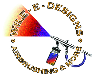 Wile E Designs, LLC Logo with airbrush